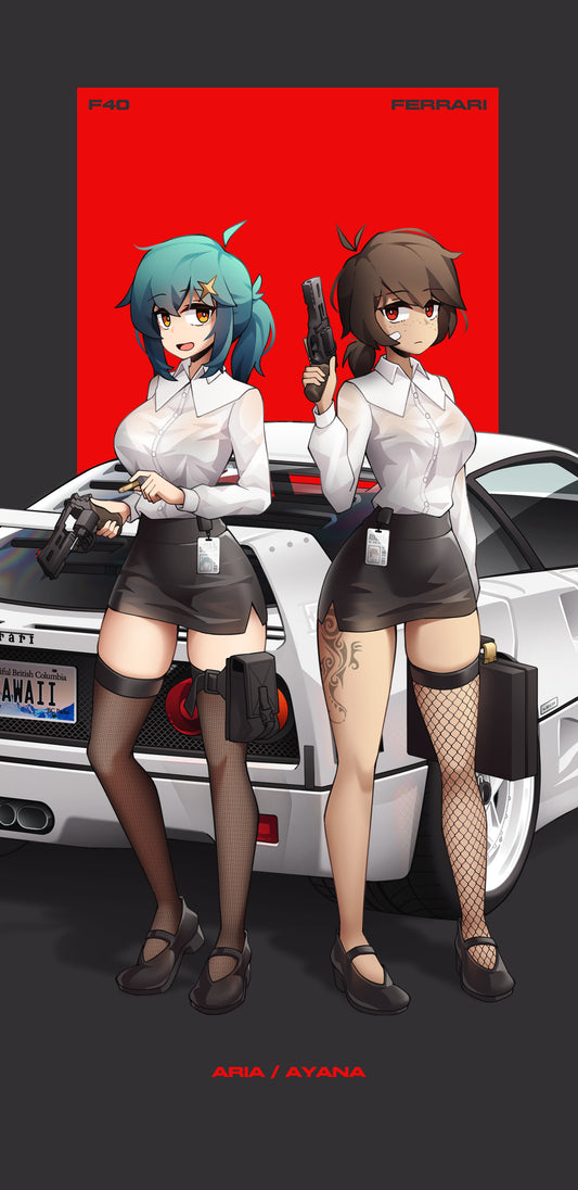 F40 x Office Lady Aria & Ayana Wallpaper